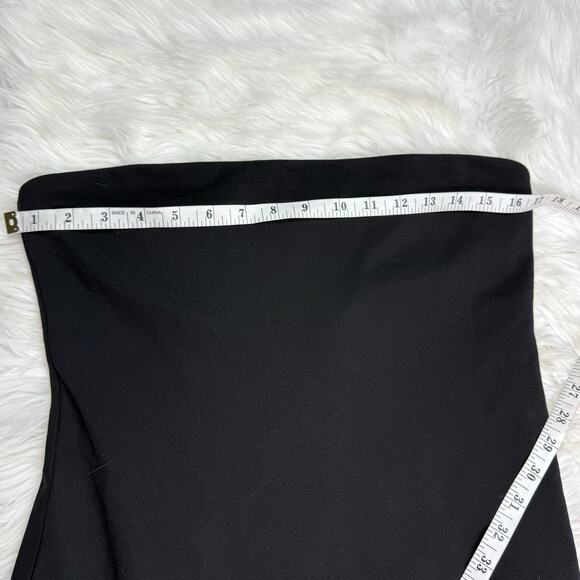 Club Monaco Fluted Strapless Knit Dress Black Size L NWT Old Money Luxury - Picture 8 of 13
